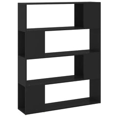 vidaXL Book Cabinet Room Divider Black 100x24x124 cm 2