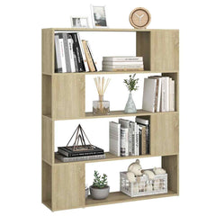 vidaXL Book Cabinet Room Divider Sonoma Oak 100x24x124 cm 4
