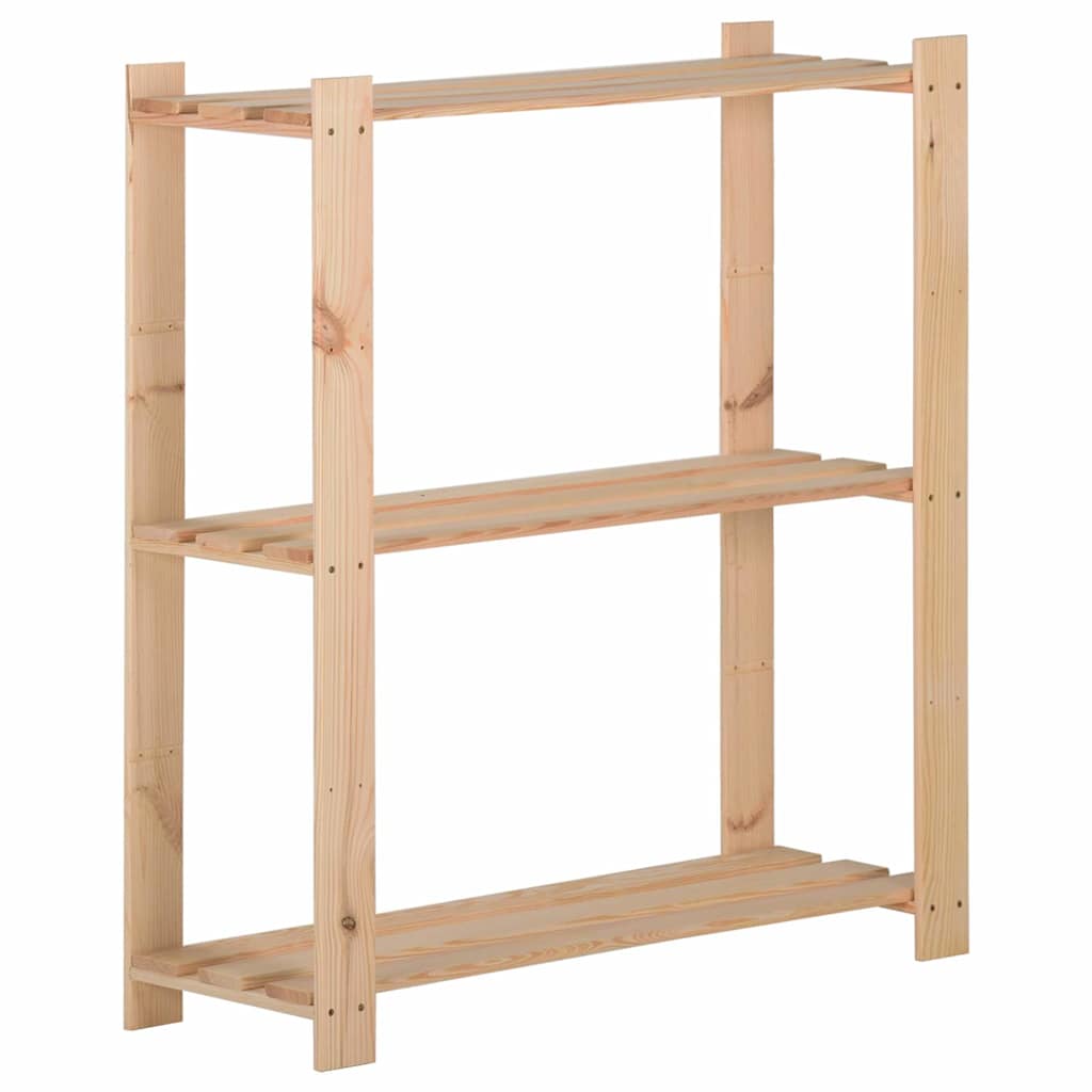 vidaXL 3-Tier Storage Rack 80x28.5x90 cm Solid Pinewood 1