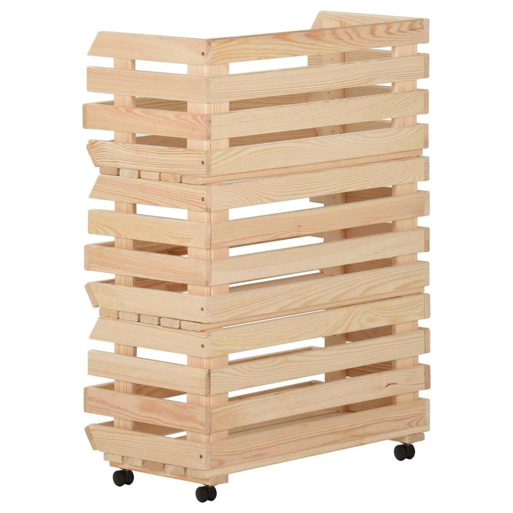 Vegetable Trolley Solid Pinewood 57 x 30 x 80 cm