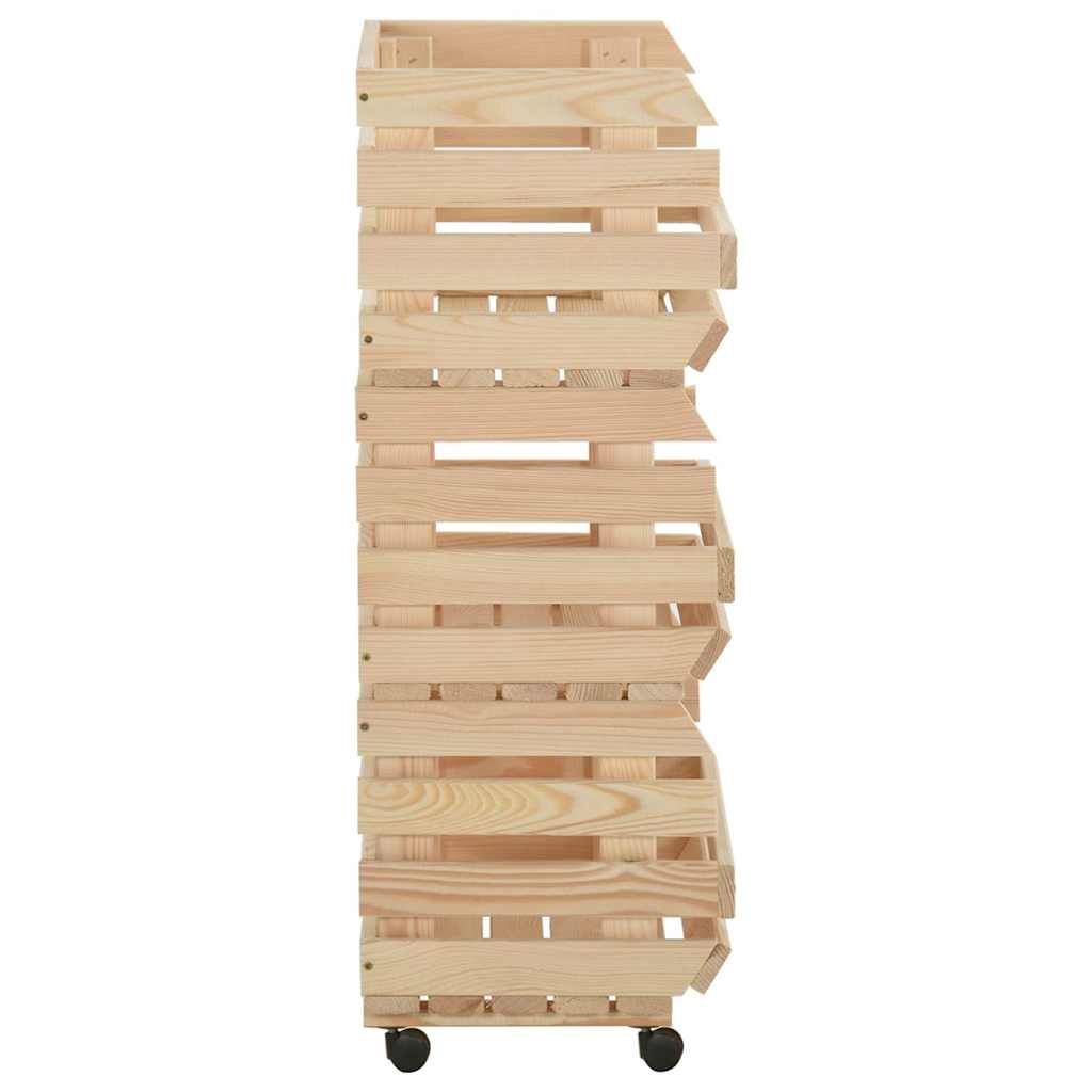 Vegetable Trolley Solid Pinewood 57 x 30 x 80 cm