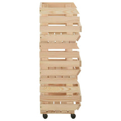 Vegetable Trolley Solid Pinewood 57 x 30 x 80 cm