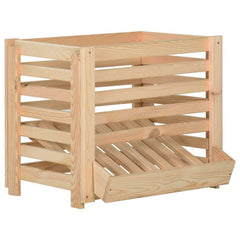 vidaXL Potato Box | Natural Wood | Solid Pinewood | Medium | Stackable 1