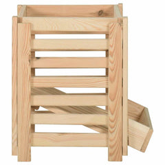 vidaXL Potato Box | Natural Wood | Solid Pinewood | Medium | Stackable 4