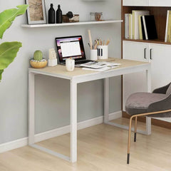 Computer Desk 110x60x73 cm Engineered Wood White and oak