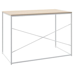 vidaXL Computer Desk White and Oak 110x60x70 cm Engineered Wood 5