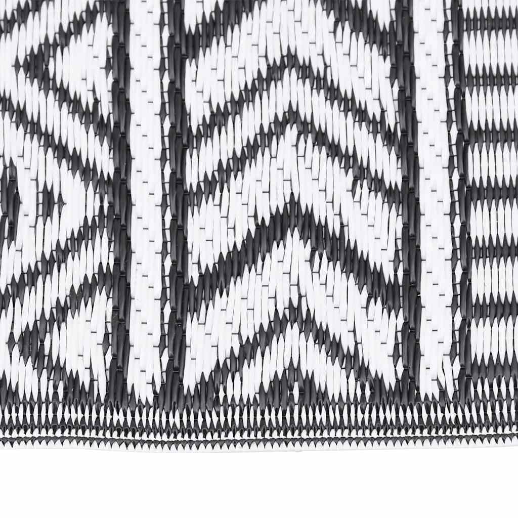 vidaXL Outdoor Rug | Black | Polypropylene | Large | Decorative Inlays 3