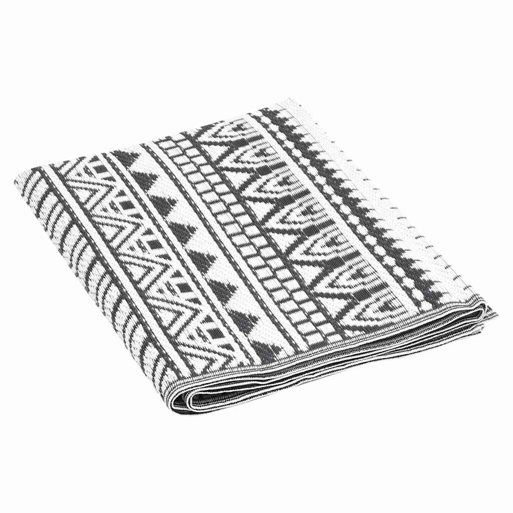 vidaXL Outdoor Rug | Black | Polypropylene | Large | Decorative Inlays 5