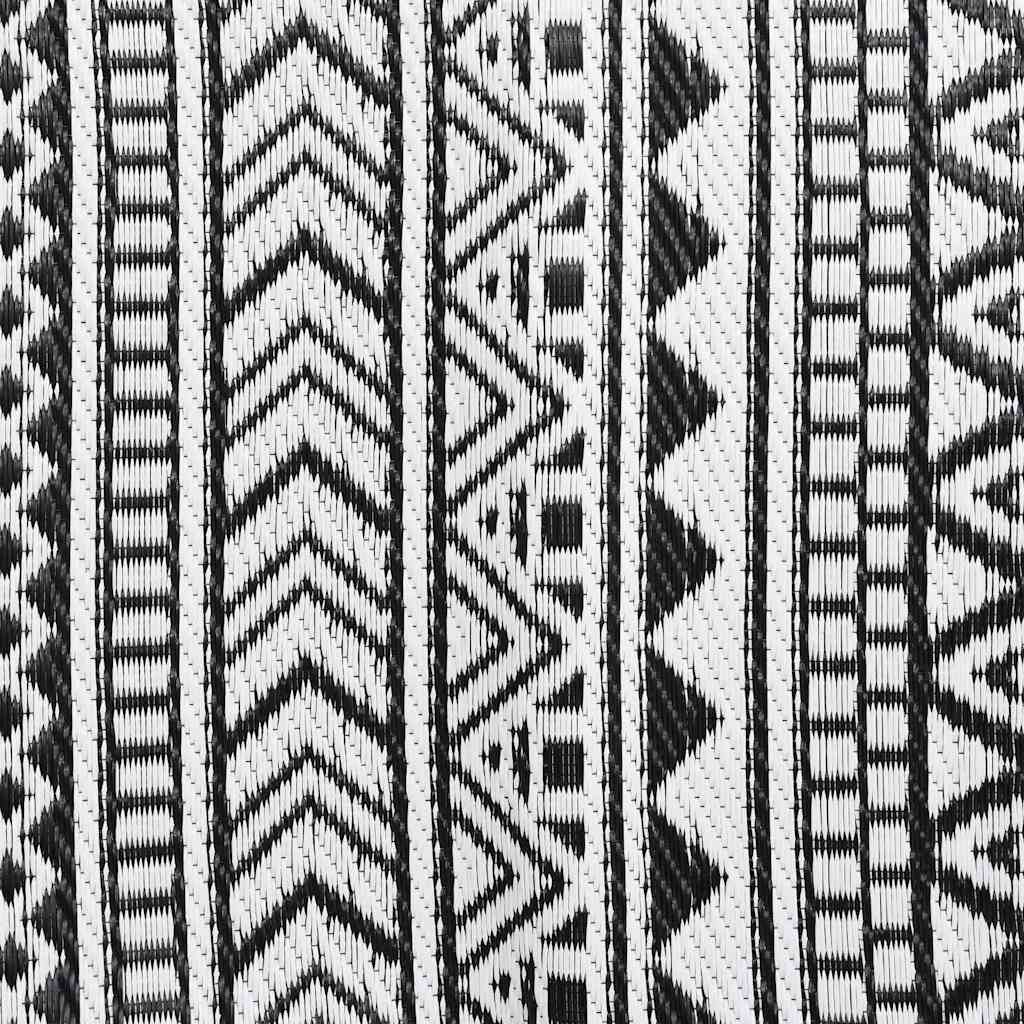vidaXL Outdoor Rug | Black | Polypropylene | Large | Decorative Inlays 6