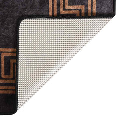 Rug Washable and Gold Black 120 x 180 cm
