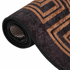 Rug Washable and Gold Black 120 x 180 cm