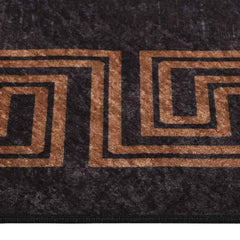 Rug Washable and Gold Black 120 x 180 cm
