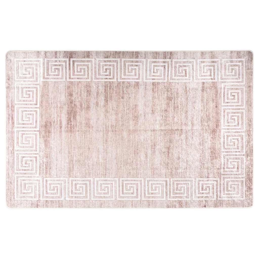 Rug Runner MARSA Polyester and PVC Beige and Gold 160 x 230 cm