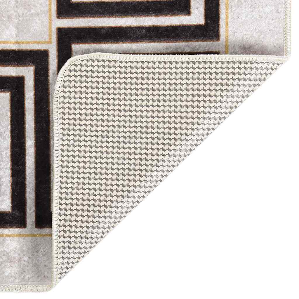 Rug Runner MARSA Polyester and PVC Beige and black 100 x 300–Ø 120 cm 120 x 180 cm