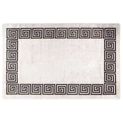 vidaXL Rug Runner MARSA Polyester and PVC Beige and Black
