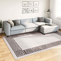 vidaXL Rug Runner MARSA Polyester and PVC Beige and Black