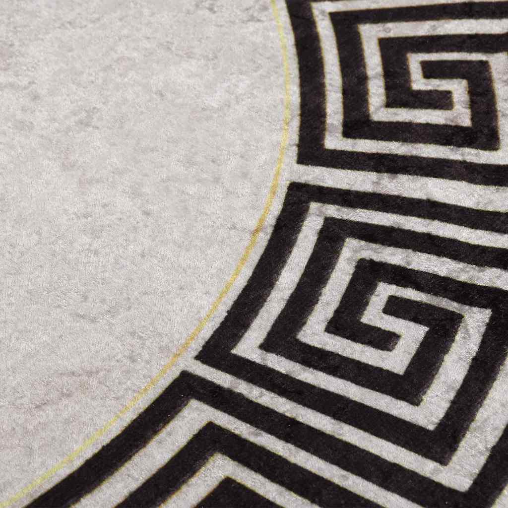 vidaXL Rug | Light Beige | Polyester | Diameter 120 cm | Area Rug | Circular 3