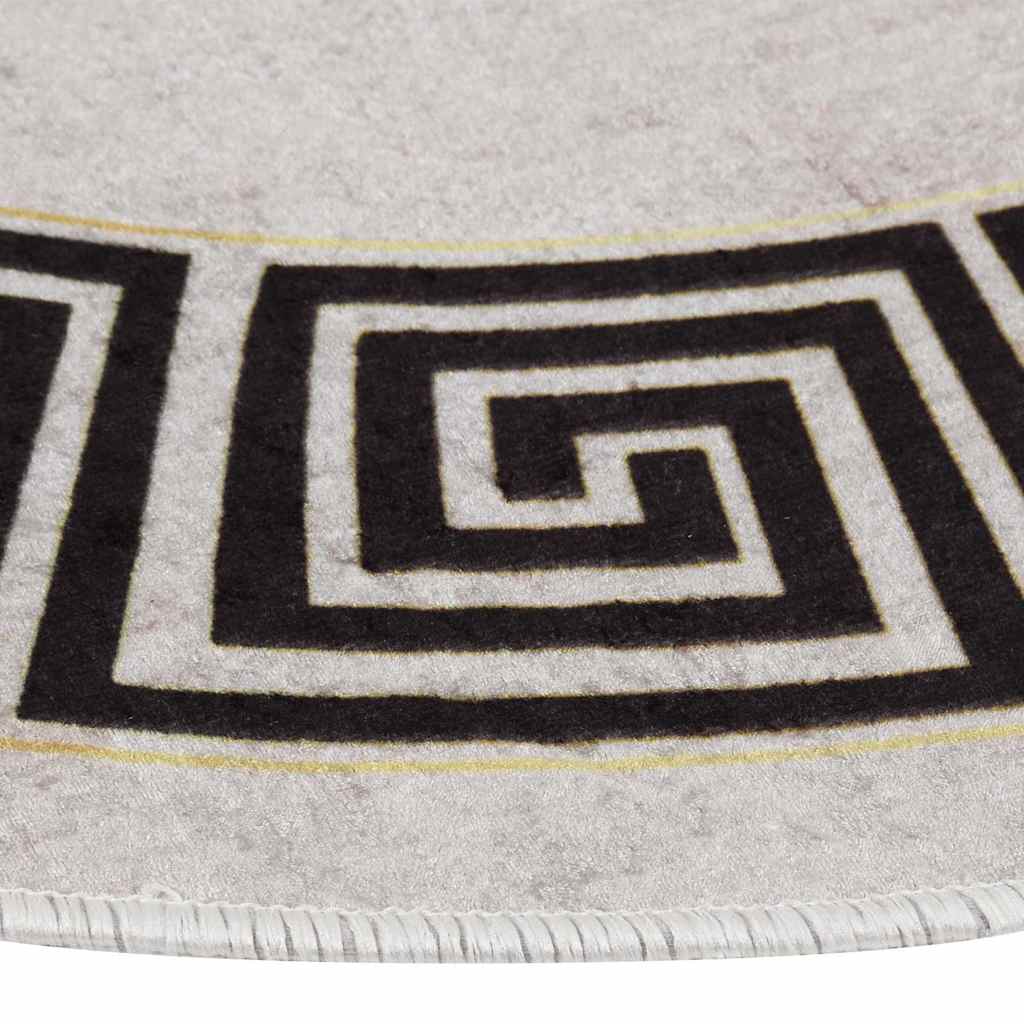 vidaXL Rug | Light Beige | Polyester | Diameter 120 cm | Area Rug | Circular 4