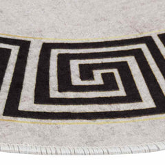 vidaXL Rug | Light Beige | Polyester | Diameter 120 cm | Area Rug | Circular 4