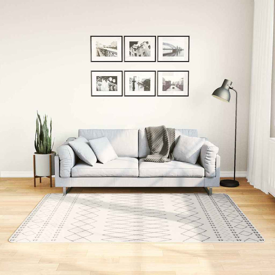 vidaXL Rug | Black and white | 100% Polyester | 120x180 cm | Area Rug 1