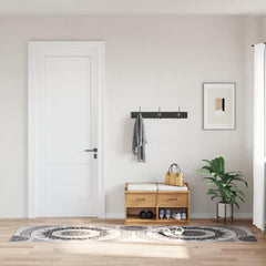 vidaXL Rug Washable 80x300 cm Black and Grey 1