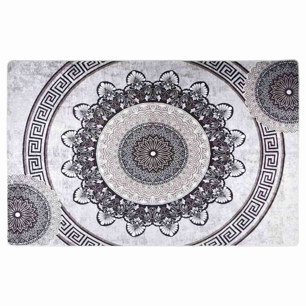Rug Washable Black and grey 160 x 230 cm