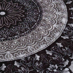 vidaXL Rug Washable φ120 cm Black and Grey Anti Slip 4