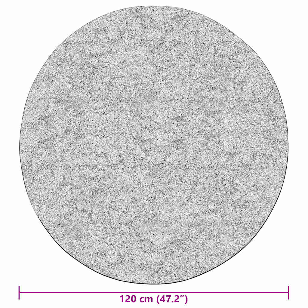 vidaXL Rug Washable φ120 cm Black and Grey Anti Slip 6
