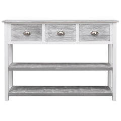 338543 vidaXL Sideboard Antique Grey 108x30x76 cm Solid Paulownia Wood 2