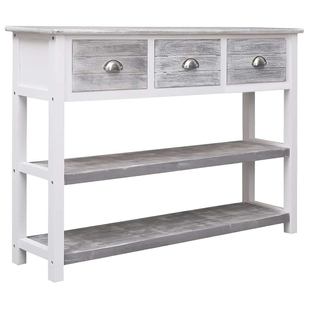 338543 vidaXL Sideboard Antique Grey 108x30x76 cm Solid Paulownia Wood 3