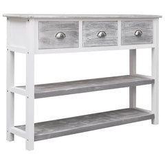 338543 vidaXL Sideboard Antique Grey 108x30x76 cm Solid Paulownia Wood 3