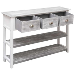 338543 vidaXL Sideboard Antique Grey 108x30x76 cm Solid Paulownia Wood 4