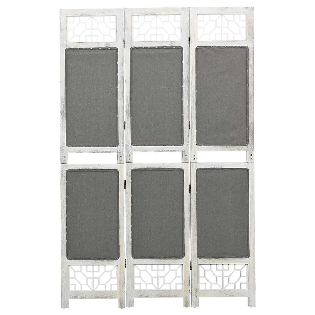 vidaXL 3-Panel Room Divider Grey 105x165 cm Fabric 1