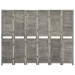 vidaXL 6-Panel Room Divider Grey 214x166 cm Solid Wood 1