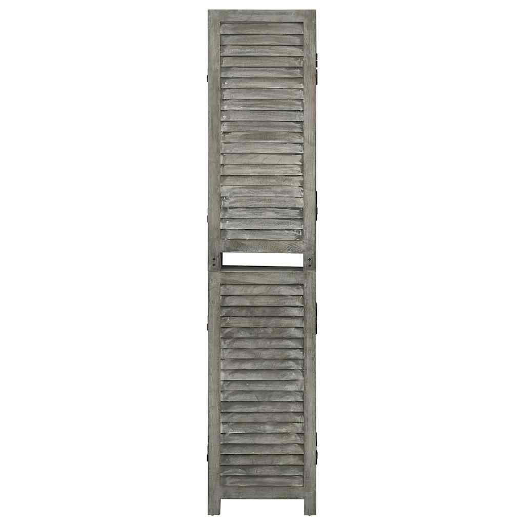 vidaXL 6-Panel Room Divider Grey 214x166 cm Solid Wood 2