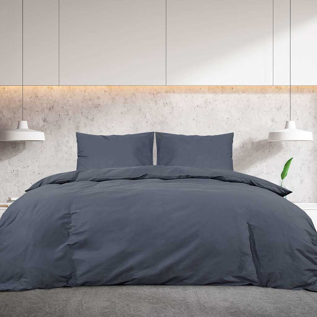 vidaXL Duvet Cover Set Anthracite 135x200 cm Light-weight Microfiber 3