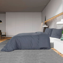 vidaXL Duvet Cover Set Anthracite 155x220 cm Cotton 4