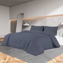 vidaXL Duvet Cover Set Anthracite 155x220 cm Cotton 1