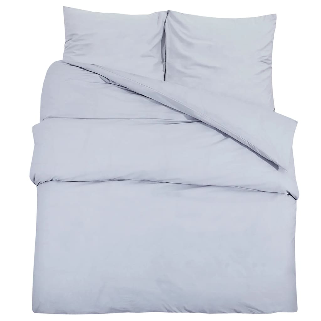 vidaXL Duvet Cover Set Grey 200x220 cm Cotton 2