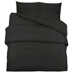 vidaXL Duvet Cover Set Black 200x220 cm Cotton 2