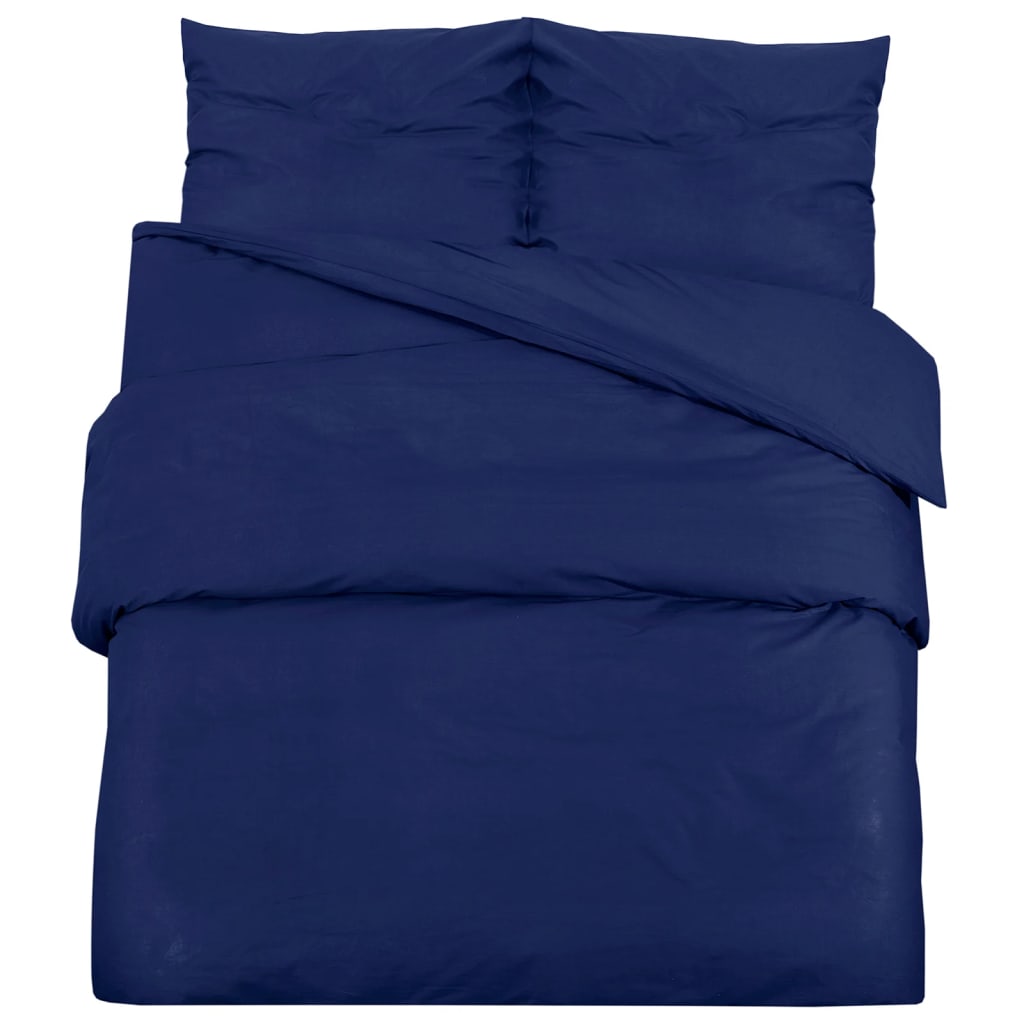vidaXL Duvet Cover Set Navy Blue 220x240 cm Cotton 2