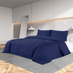 vidaXL Duvet Cover Set Navy Blue 135x200 cm Cotton 1
