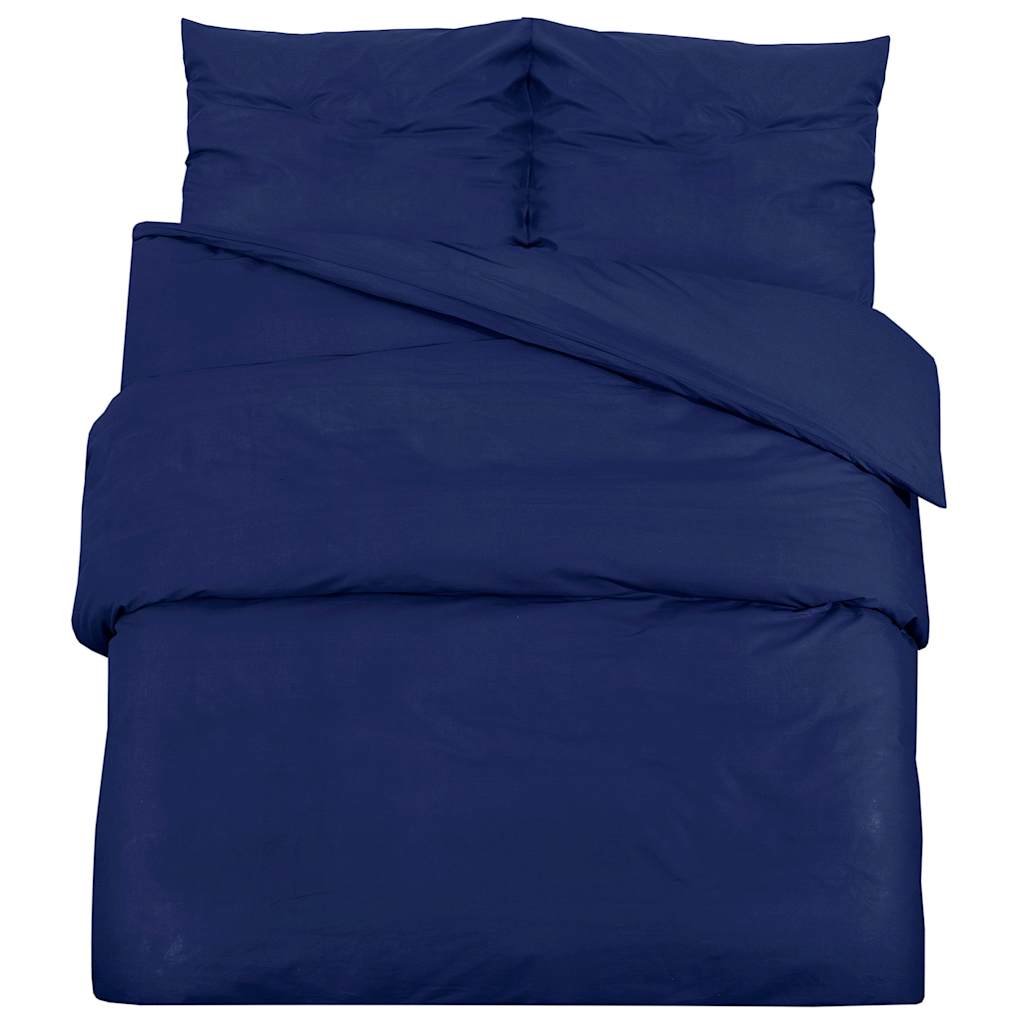 vidaXL Duvet Cover Set Navy Blue 200x200 cm Cotton 2