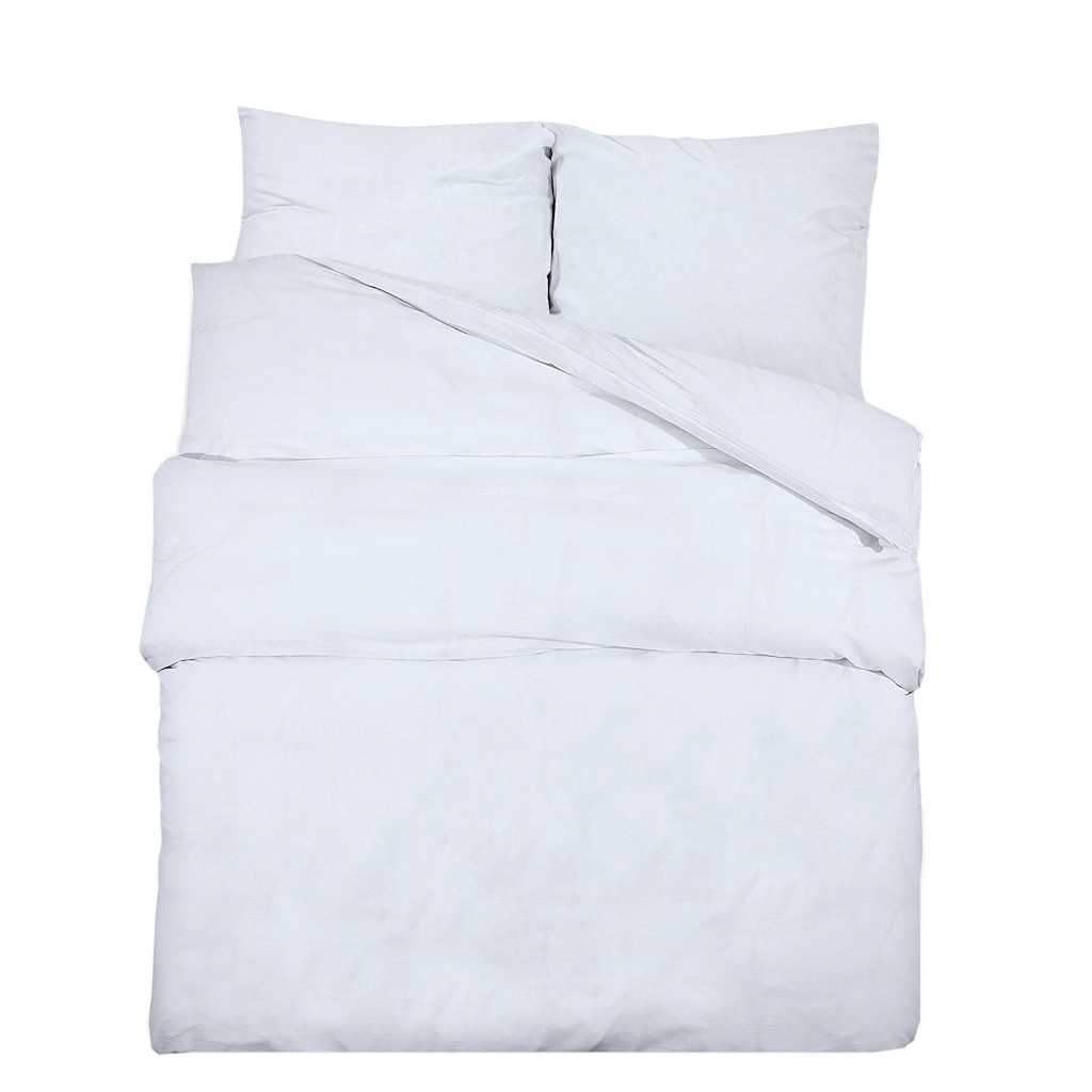 vidaXL Duvet Cover Set White 155x220 cm Cotton 2