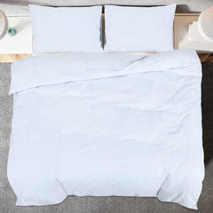vidaXL Duvet Cover Set White 155x220 cm Cotton 5