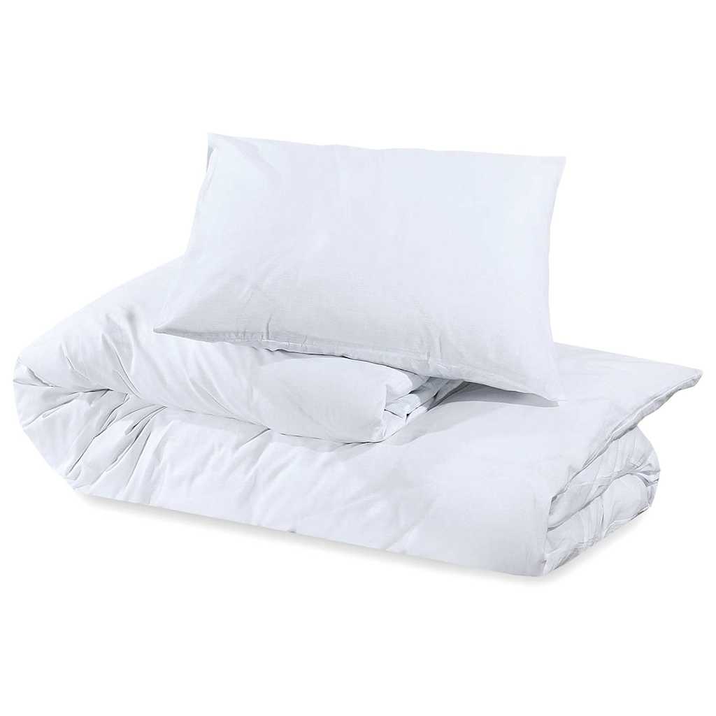 vidaXL Duvet Cover Set White 155x220 cm Cotton 6