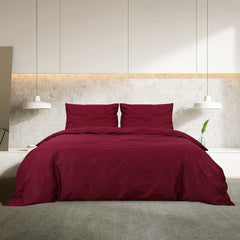 vidaXL Duvet Cover Set Bordeaux 260x240 cm Cotton 3