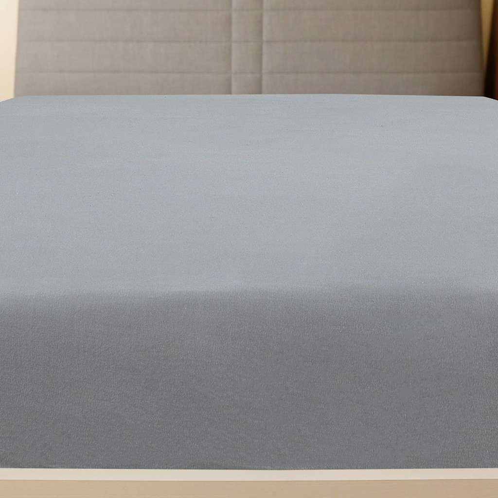 vidaXL Jersey Fitted Sheets 2 pcs Grey 180x200 cm Cotton 3