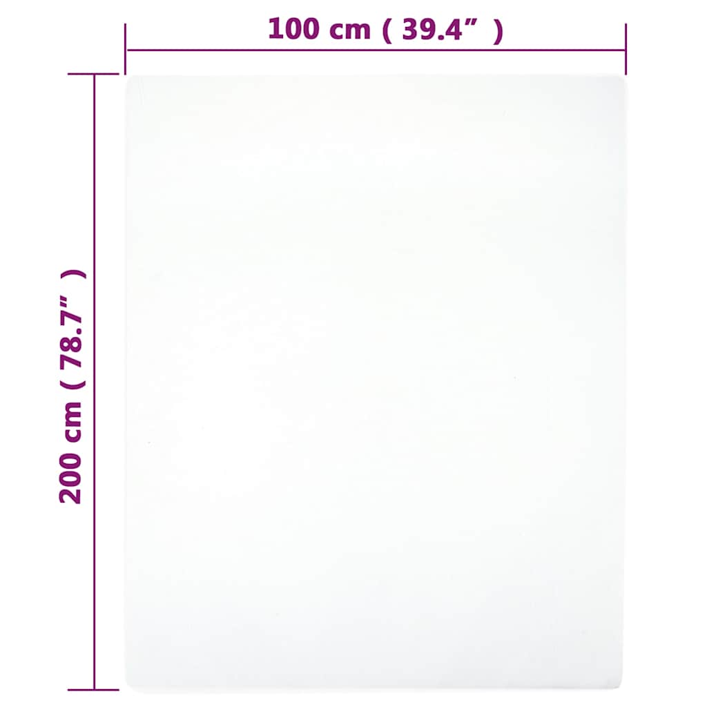 vidaXL Jersey Fitted Sheets 2 pcs White 100x200 cm Cotton 4