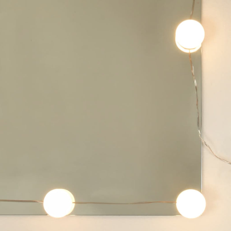 LED Dressing Table with Cabinet Concrete Grey Engineered Wood